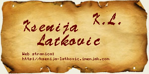 Ksenija Latković vizit kartica